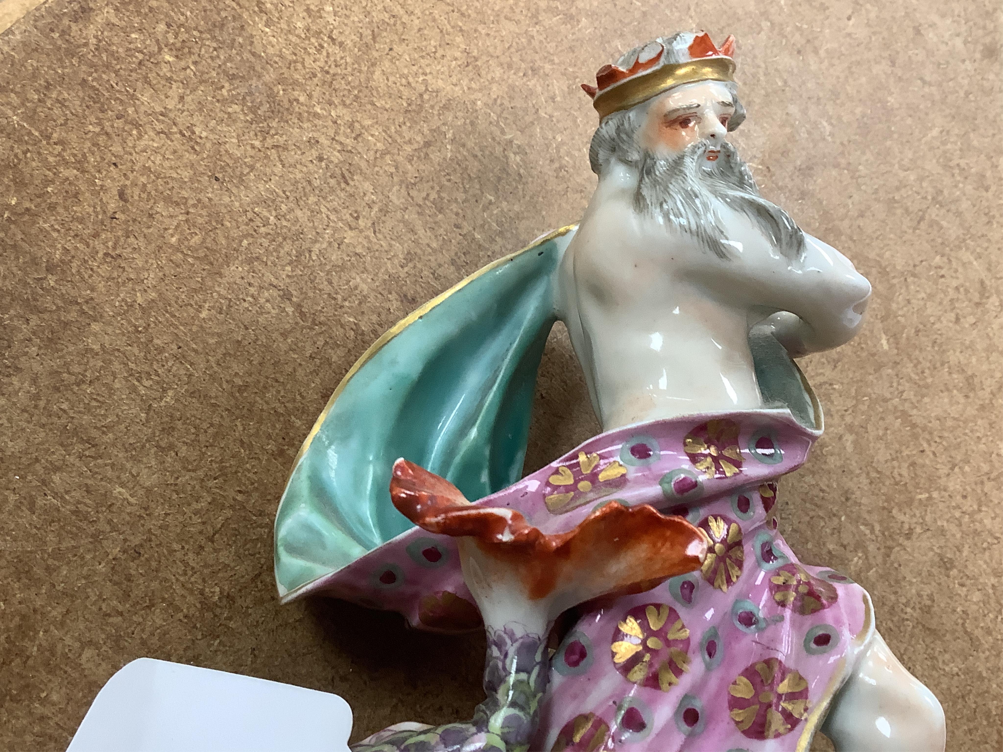 A late 18th century Derby figure of Neptune, 23cm